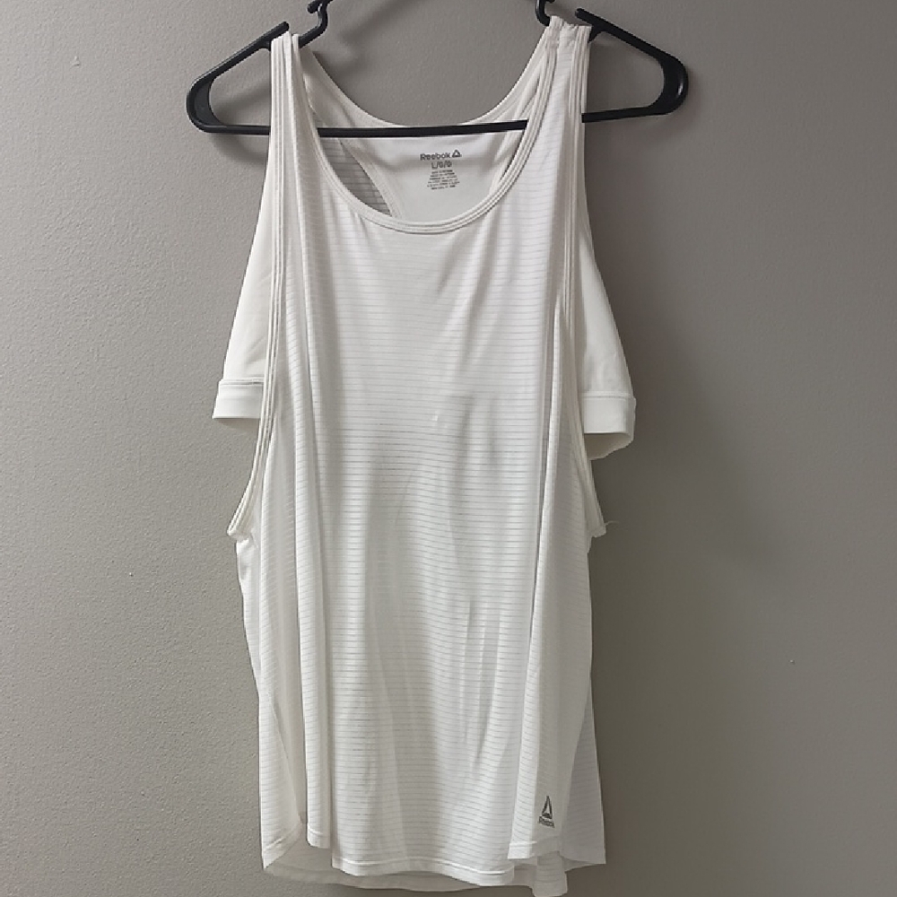 Reebok White Sleeveless Cut Out Tank Top